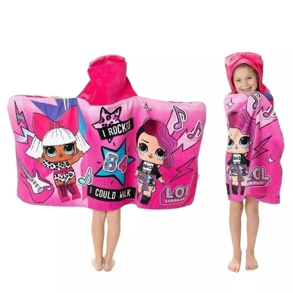 L.O.L. Surprise Soft Cotton Hooded Bath Towel Wrap, 24” x 50”, Pink